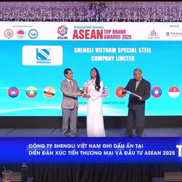 Ghi dấu ấn tại ASEAN! Công ty TNHH Thép Đặc Biệt Shengli Việt Nam xuất sắc giành 3 giải thưởng quốc tế, được đánh giá cao trên hành trình phát triển xanh bền vững.